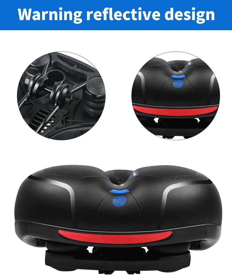 MSDADA Bike Seat - Bicycle Seats for Comfort Men Women Gel - Wide Stationary Exercise Mountain Bike Seats Parts - Memory Foam Waterproof Soft Bike Saddle - Bicycle Accessories for Adult Bikes - Image 4